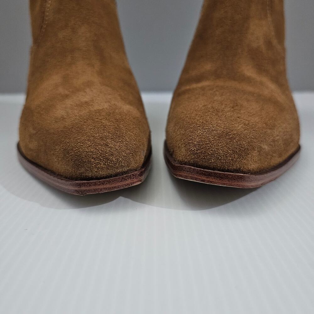 Cole Haan Naia Ankle Bootie Western Cowgirl Golden Toffee Suede Size 9.5 - Picture 5 of 16